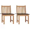 vidaXL Chaises de jardin 2 pcs avec coussins Bois de teck massif