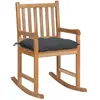 vidaXL Chaise à bascule avec coussin anthracite Bois de teck solide