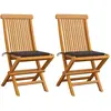 vidaXL Chaises de jardin avec coussins taupe 2 pcs Bois de teck massif