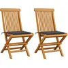 vidaXL Chaises de jardin avec coussins anthracite 2 pcs Bois de teck