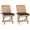 vidaXL Chaises de jardin teck avec coussins taupe