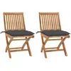 vidaXL Chaises pliables en teck avec coussins