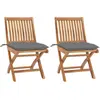 VIDAXL Chaises de jardin Teck massif - Lot de 2