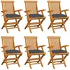 VidaXL Tuinstoelen 6 st met antracietkleurige kussens massief teakhout3062556