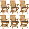 vidaXL Chaises de jardin avec coussins anthracite 6 pcs Bois de teck