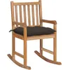 vidaXL Chaise à bascule avec coussin taupe Bois de teck solide