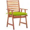 vidaXL Chaises à dîner d'extérieur 3 pcs avec coussins Acacia massif