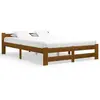 vidaXL Cadre de lit Marron miel Bois de pin massif 140x200 cm