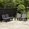 vidaXL Bancs de salon de jardin avec coussins 2 pcs Plastique Gris