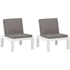 vidaXL Chaises de salon de jardin avec coussins 2 pcs Plastique Blanc