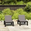 vidaXL Chaises de salon de jardin avec coussins 2 pcs Plastique Gris