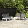 vidaXL Bancs de salon de jardin avec coussins 2 pcs Plastique Blanc
