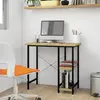 vidaXL Bureau d'ordinateur Noir et chêne clair 80x40x72cm MDF et métal
