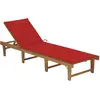 vidaXL Chaise longue pliable avec coussin Bois d'acacia solide