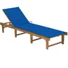 vidaXL Chaise longue pliable avec coussin Bois d'acacia solide