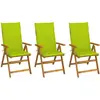 vidaXL Chaises pliables de jardin 3 pcs avec coussins Bois d'acacia