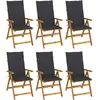 vidaXL Chaises pliables de jardin 6 pcs avec coussins Bois d'acacia