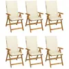 vidaXL Chaises pliables de jardin 6 pcs avec coussins Bois d'acacia