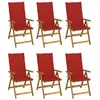 vidaXL Chaises pliables de jardin 6 pcs avec coussins Bois d'acacia