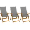 vidaXL Chaises pliables de jardin lot de 3 avec coussins Bois d'acacia