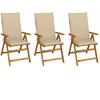vidaXL Chaises pliables de jardin 3 pcs avec coussins Bois d'acacia