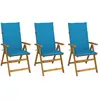 vidaXL Chaises pliables de jardin 3 pcs avec coussins Bois d'acacia