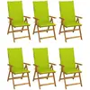 vidaXL Chaises pliables de jardin 6 pcs avec coussins Bois d'acacia