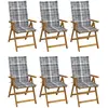 vidaXL Chaises pliables de jardin 6 pcs avec coussins Bois d'acacia