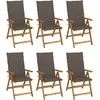vidaXL Chaises pliables de jardin 6 pcs avec coussins Bois d'acacia