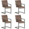 vidaXL Chaises à manger cantilever lot de 4 marron cuir véritable