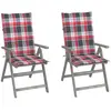 vidaXL Chaises inclinables de jardin 2 pcs avec coussins Bois d'acacia