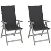 vidaXL Chaises inclinables de jardin 2 pcs avec coussins Bois d'acacia