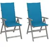 vidaXL Chaises inclinables de jardin 2 pcs avec coussins Bois d'acacia