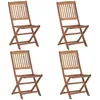 vidaXL Chaises pliables de jardin 4 pcs avec coussins Bois d'acacia