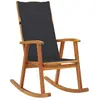 vidaXL Chaise à bascule avec coussins Bois d'acacia massif