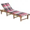VIDAXL Chaise Longue Pliable avec Coussin Bain de Soleil de Jardin Transat de Patio Chaise Longue de Terrasse Plage Extérieur Bois d'Acacia Massif