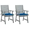 vidaXL Chaises à dîner d'extérieur 2 pcs avec coussins Acacia massif