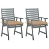 vidaXL Chaises à dîner d'extérieur 2 pcs avec coussins Acacia massif