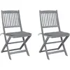 vidaXL Chaises pliables d'extérieur 4 pcs avec coussins Bois d'acacia