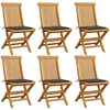 vidaXL Chaises de jardin avec coussins anthracite 6 pcs Bois de teck