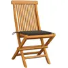 vidaXL Chaises de jardin avec coussins taupe 6 pcs Bois de teck massif