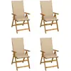vidaXL Chaises inclinables de jardin 4 pcs avec coussins Bois d'acacia