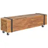 vidaXL Meuble TV 110x30x32,5 cm Bois de teck massif