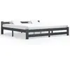 vidaXL Cadre de lit Gris foncé Bois de pin massif 200x200 cm