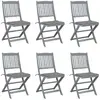 vidaXL Chaises pliables d'extérieur 6 pcs avec coussins Bois d'acacia