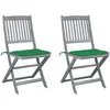 vidaXL Chaises pliables d'extérieur 6 pcs avec coussins Bois d'acacia