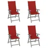 vidaXL Chaises inclinables de jardin 4 pcs avec coussins Bois d'acacia
