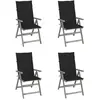 vidaXL Chaises inclinables de jardin 4 pcs avec coussins Bois d'acacia