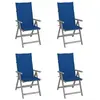 vidaXL Chaises inclinables de jardin 4 pcs avec coussins Bois d'acacia