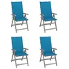 vidaXL Chaises inclinables de jardin 4 pcs avec coussins Bois d'acacia